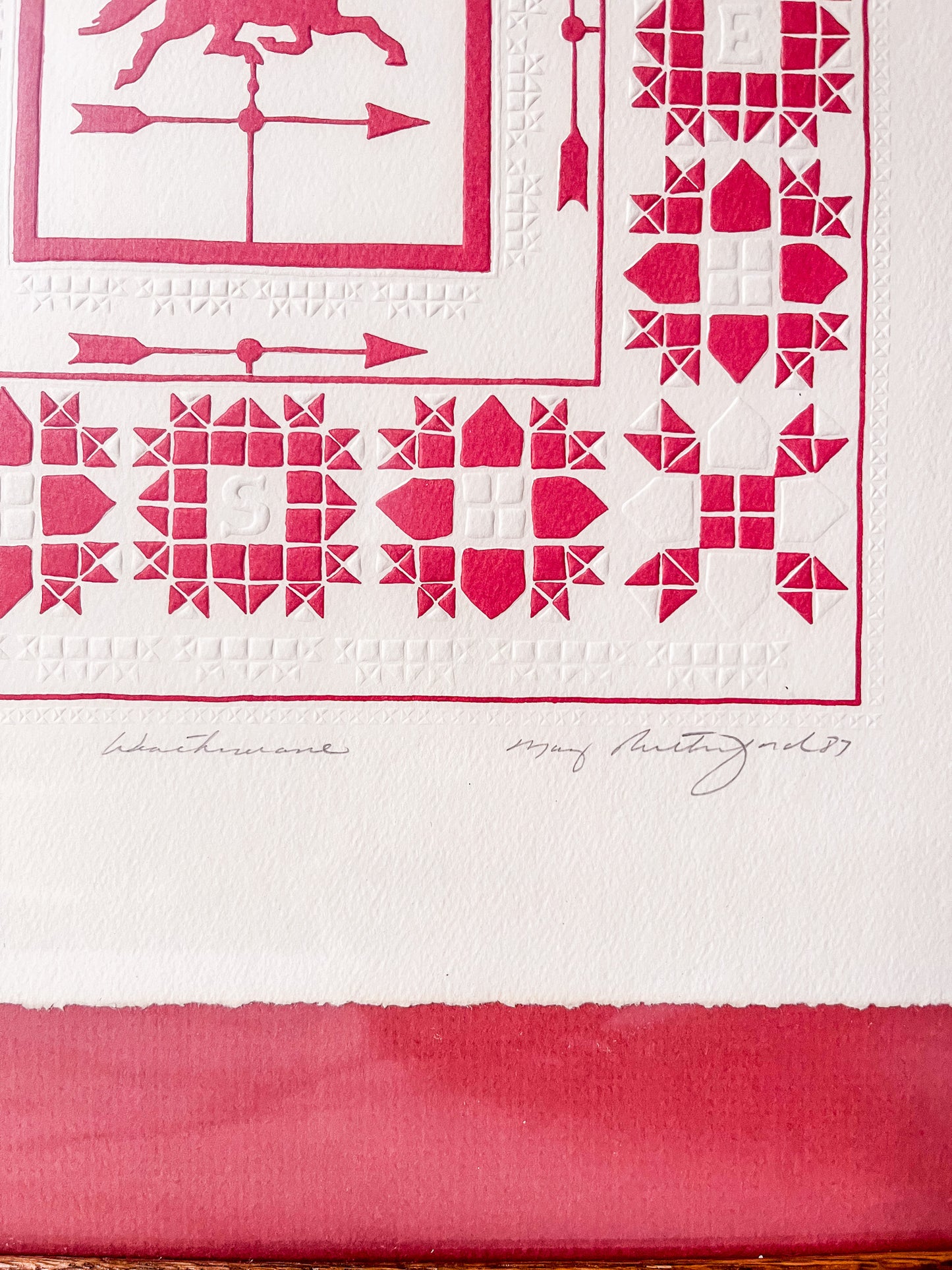 Mary Rutherford Embossed Quilt Print titled “Weathervane”