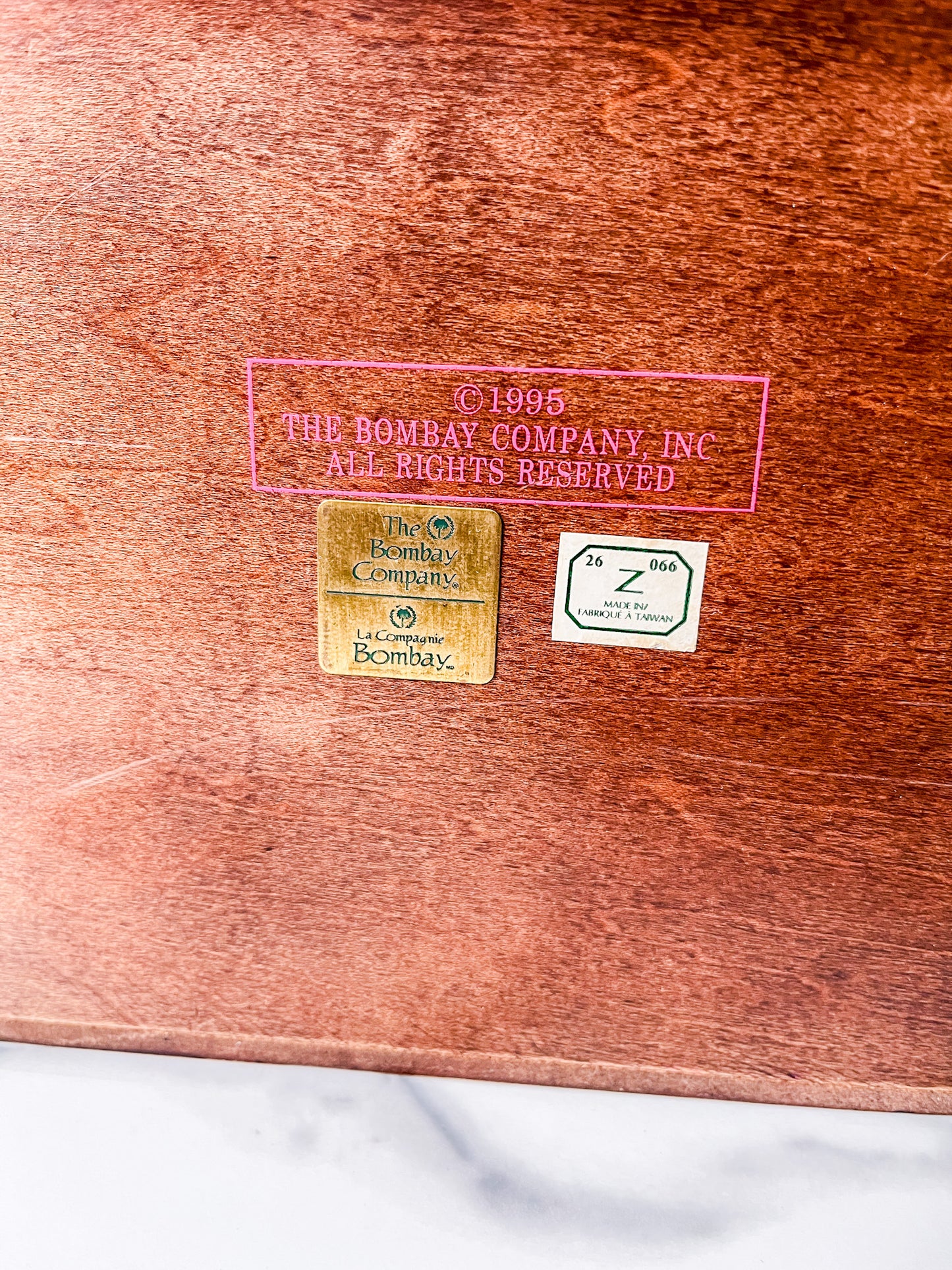 Vintage Bombay Company Inlaid Wood Box