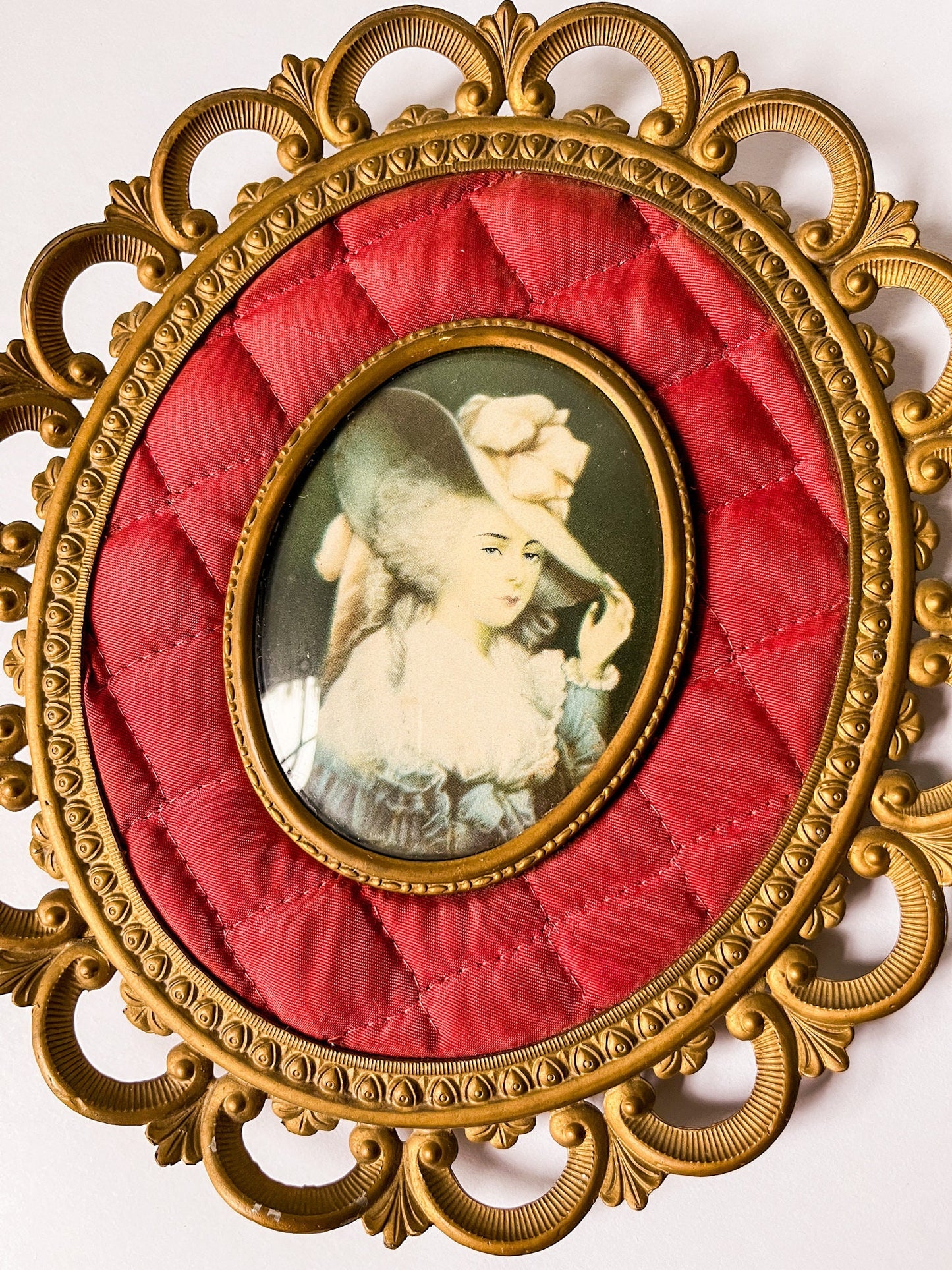 Vintage Metal and Fabric Cameo Creation of Elizabeth, Duchess of Devonshire
