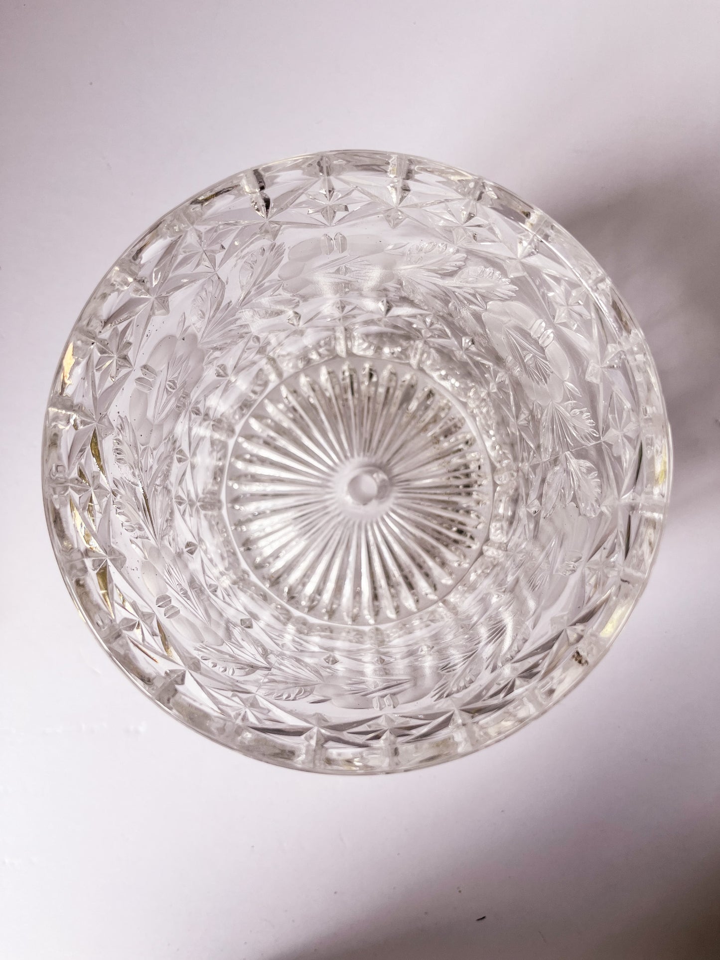 Vintage Crystal Cut Glass Planter