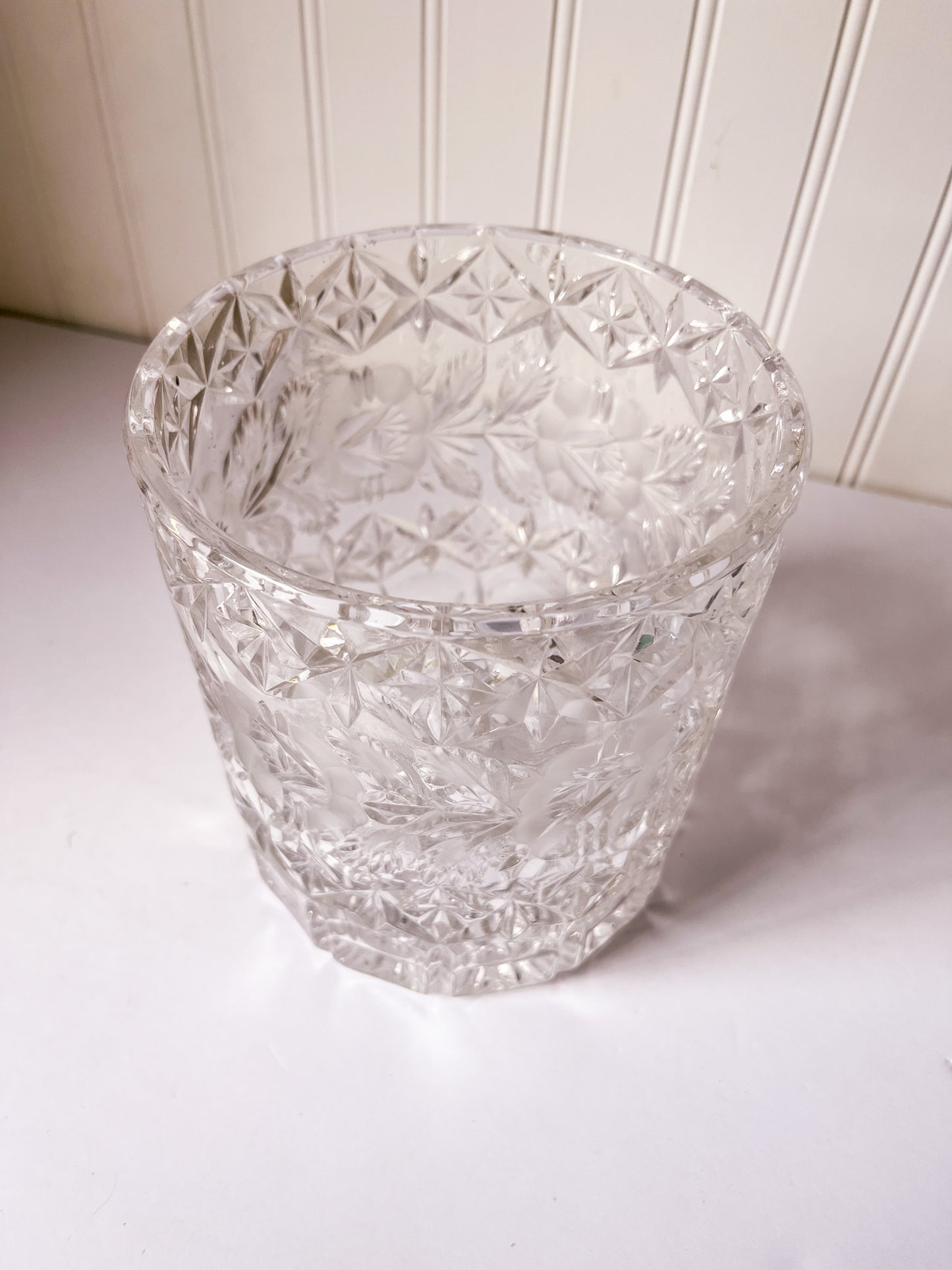 Vintage Crystal Cut Glass Planter