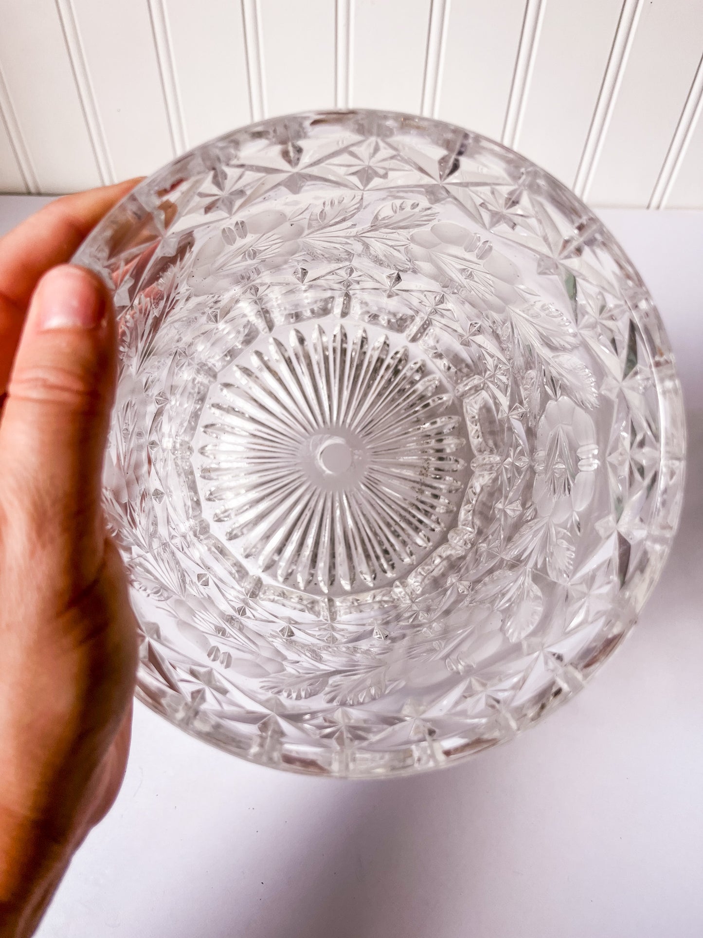 Vintage Crystal Cut Glass Planter