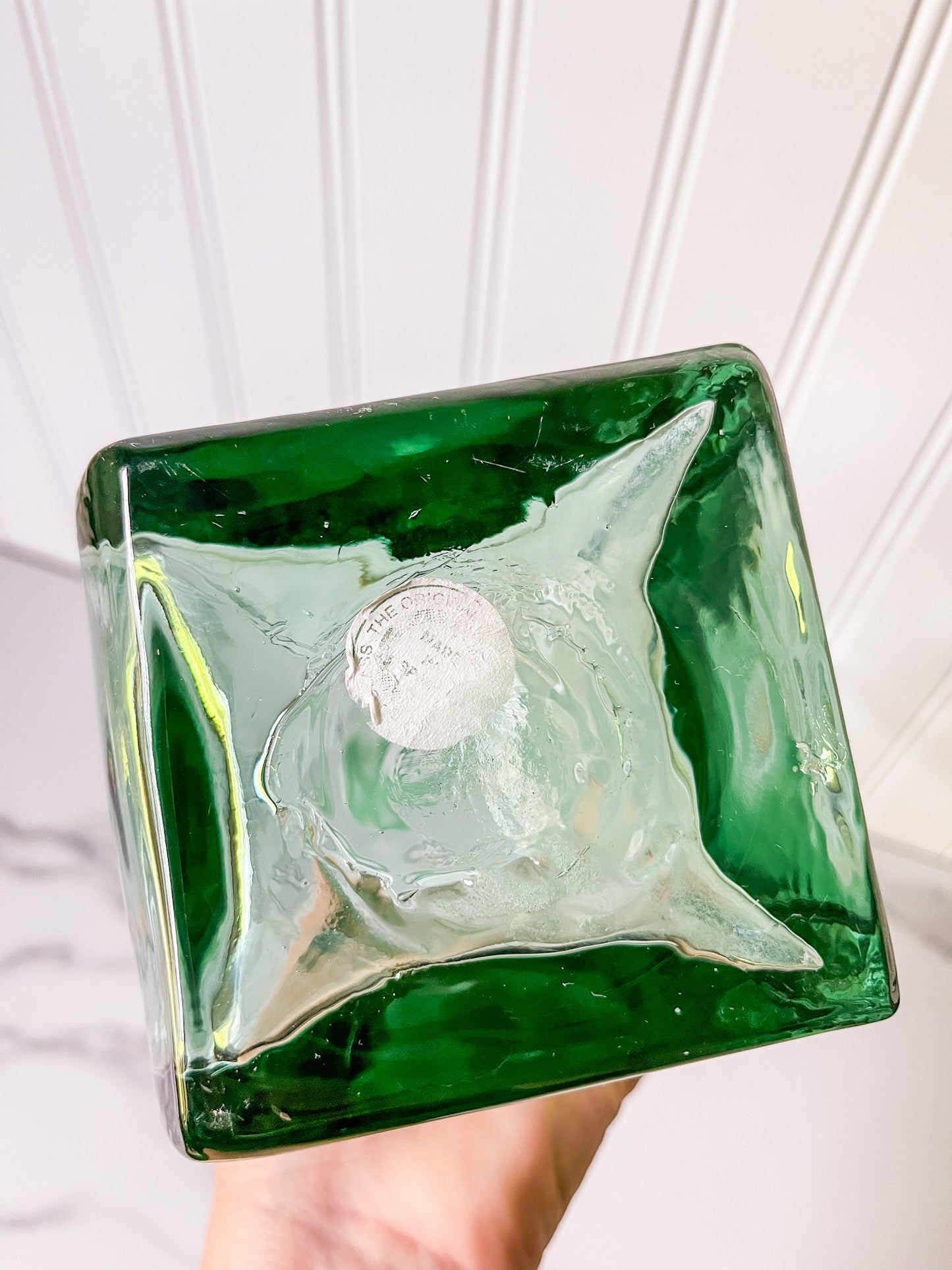 Recycled Squiggle Glass Vase or Bottle Made in Spain, Wavy Vase